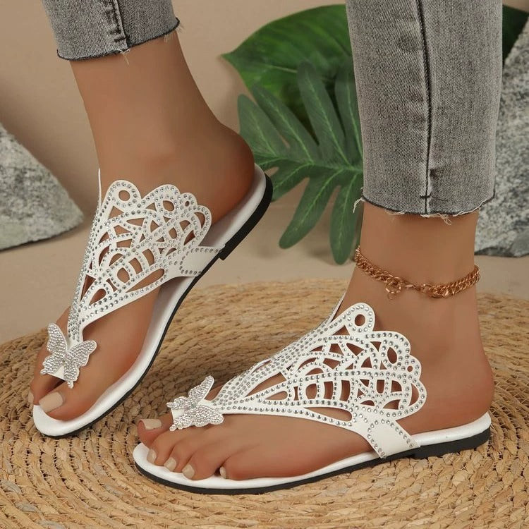 EVELYN | SEQUINED BUTTERFLY SANDALS