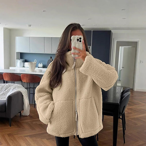 KAJA – Cozy Teddy Coat for Women