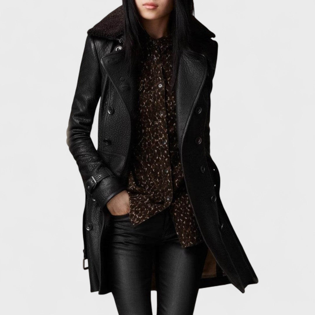 Lena | Luxury Leather-Effect Coat