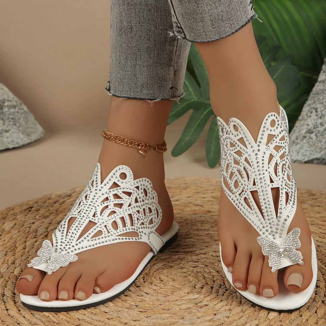 EVELYN | SEQUINED BUTTERFLY SANDALS