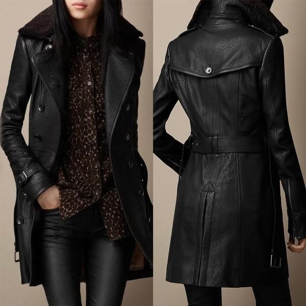 Victoria™ Leather Coat – Luxurious & Chic