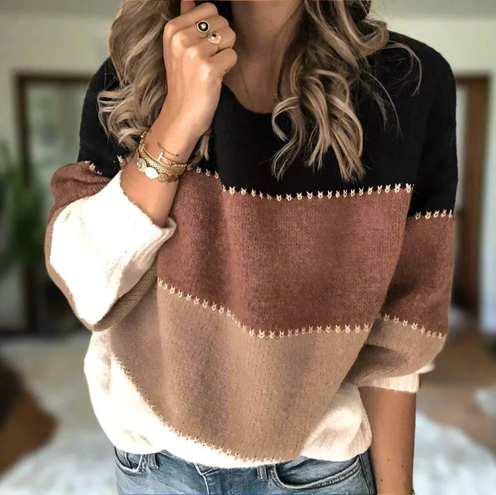 Grace | Three-Tone Knit Sweater