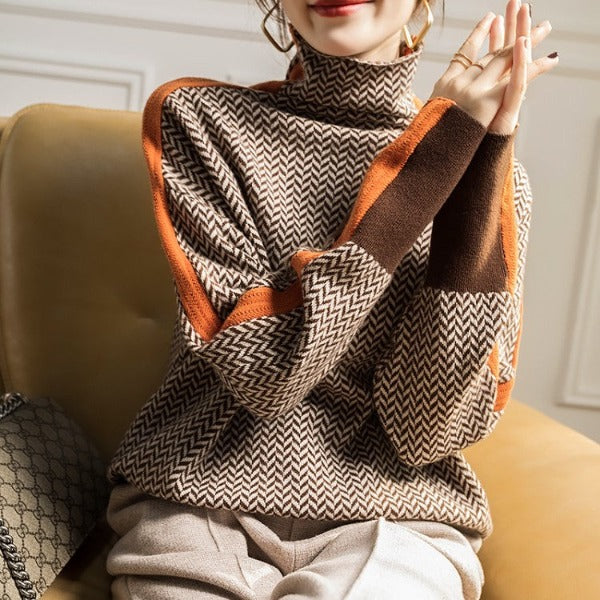 Aubrey | Striped Turtleneck Sweater