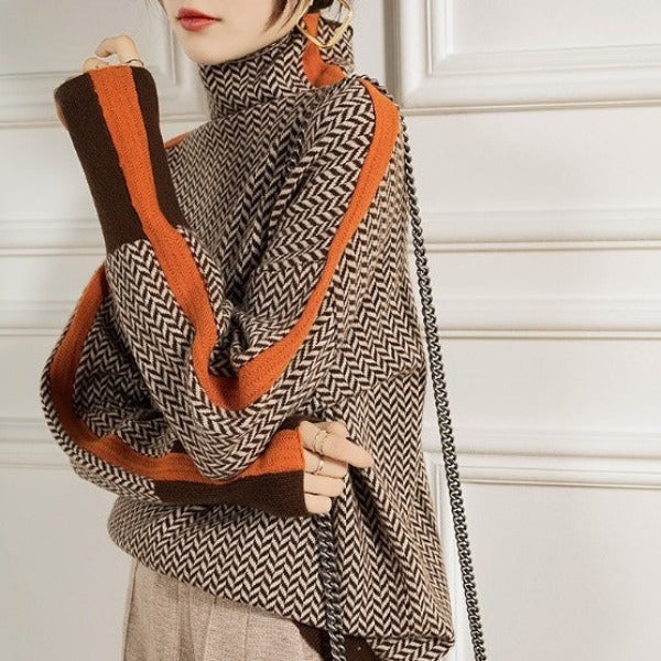 Aubrey | Striped Turtleneck Sweater