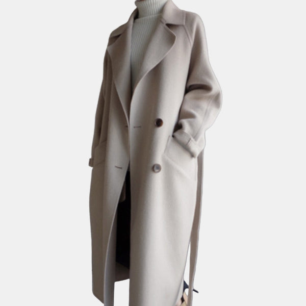 Thalia Women’s Long Coat – Elegant & Trendy