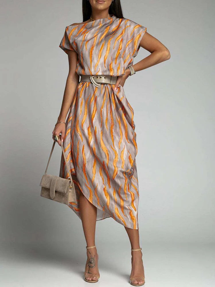 CHARMIE | ASYMMETRICAL SATIN DRESS