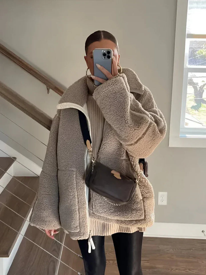 KAJA – Cozy Teddy Coat for Women