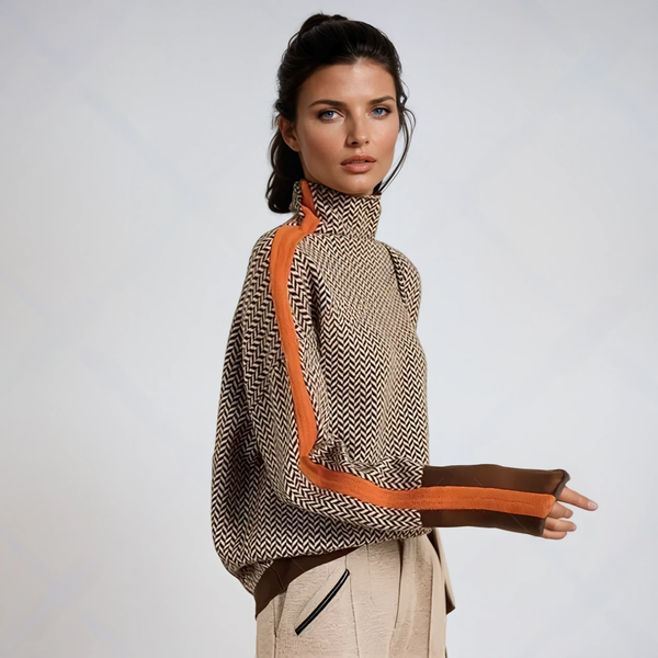 Aubrey | Striped Turtleneck Sweater