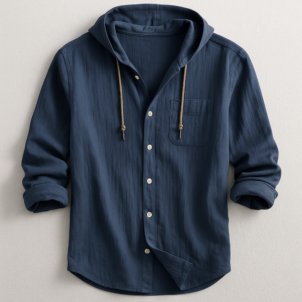 **Luca | Modern Hooded Elegance Shirt**