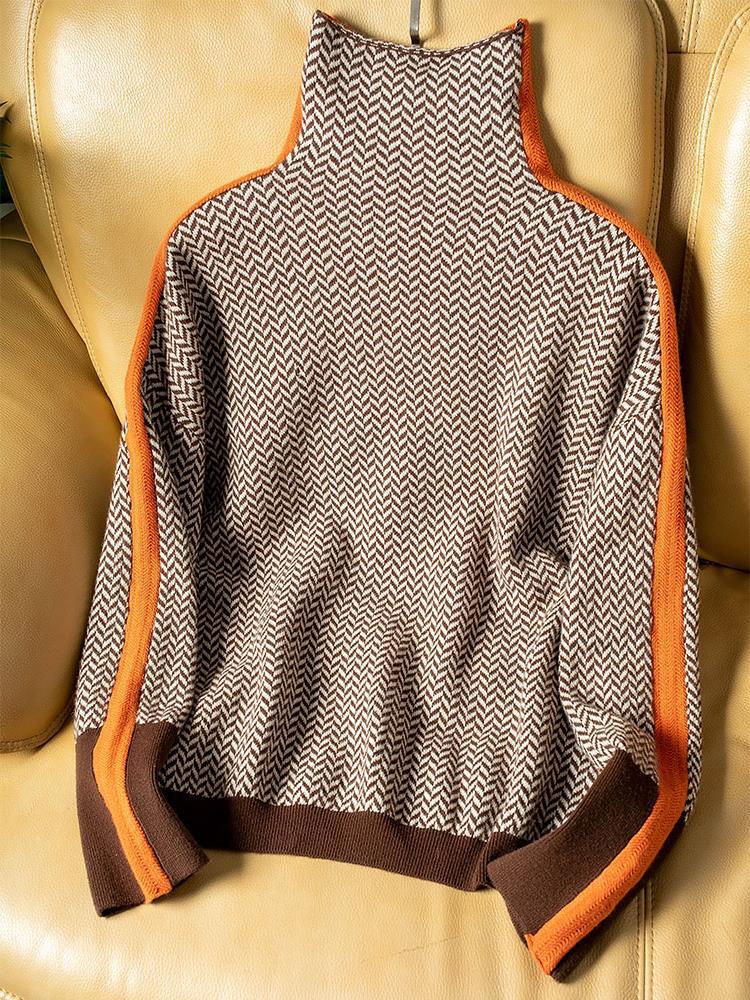 Aubrey | Striped Turtleneck Sweater