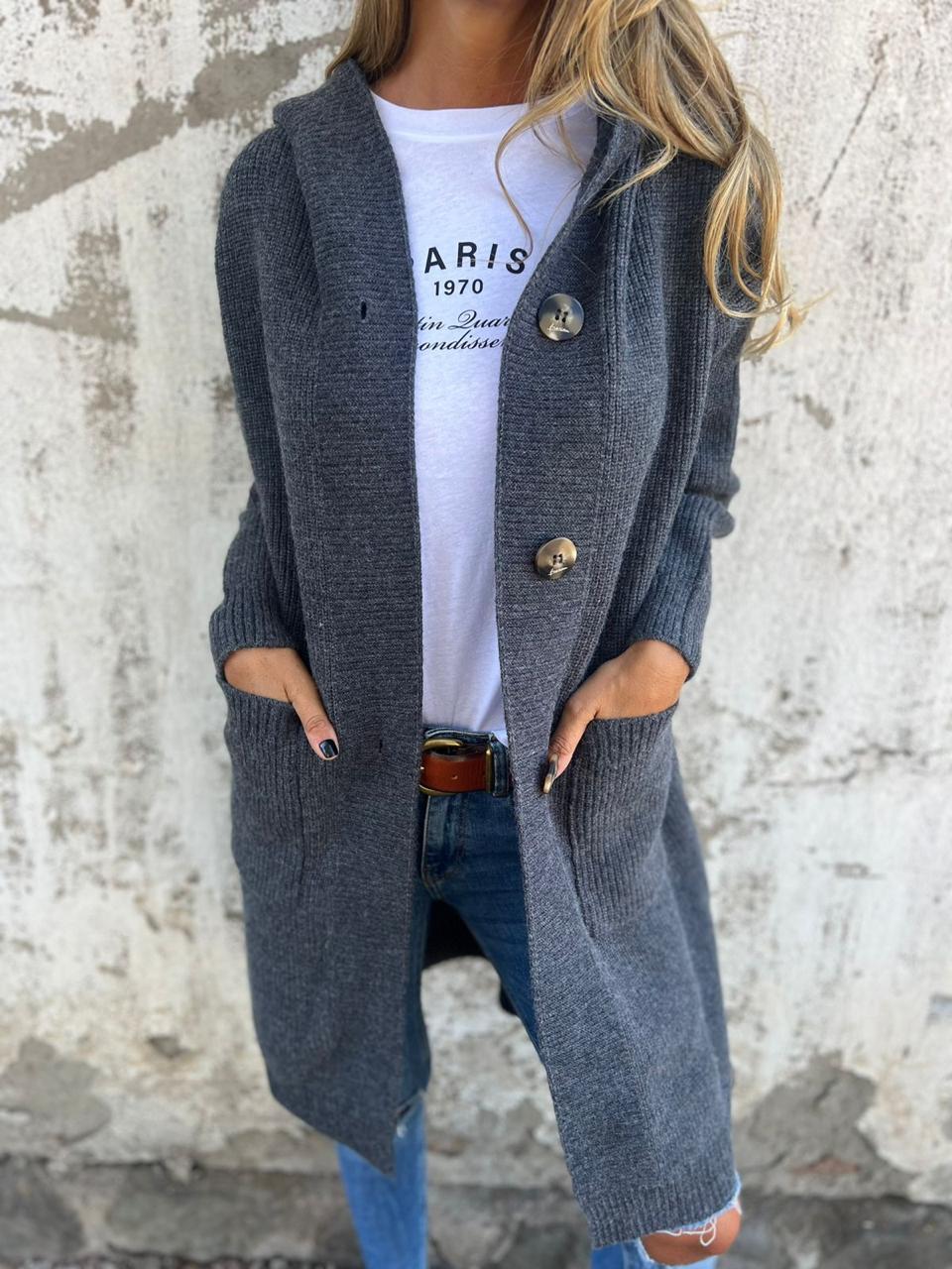 Giselle | Stylish Long Cardigan – Cozy & Chic