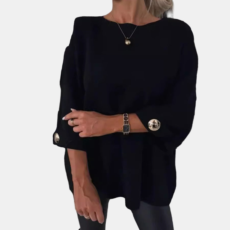 Elsinara | Stylish Long-Sleeve Buttoned Top – Chic & Comfortable
